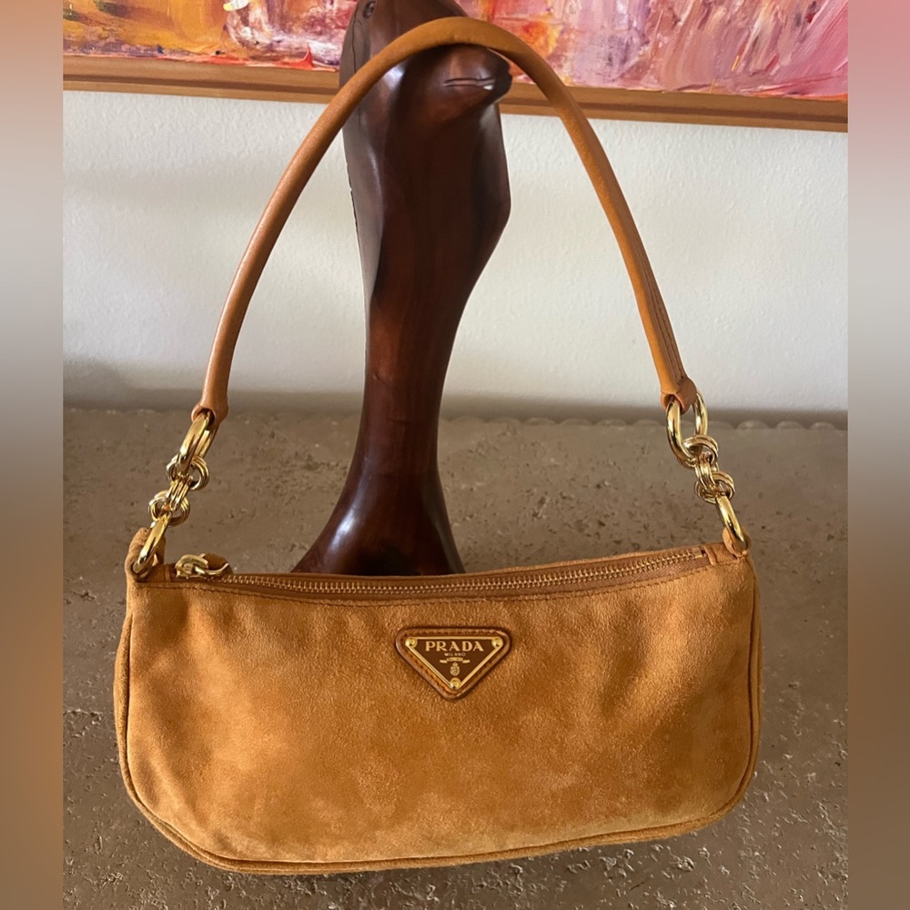 Authentic Prada Suede Cognac handbag